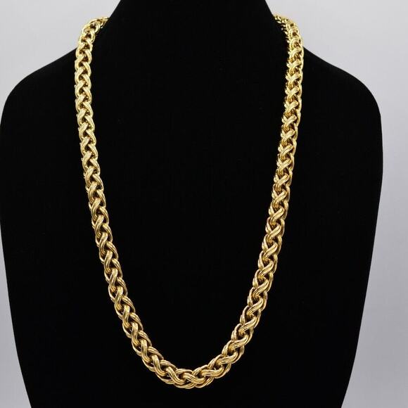 Givenchy Vintage Necklace HEAVY Wheat Chain Chunky Runway Signed AS IS  80s BinG - Picture 1 of 12